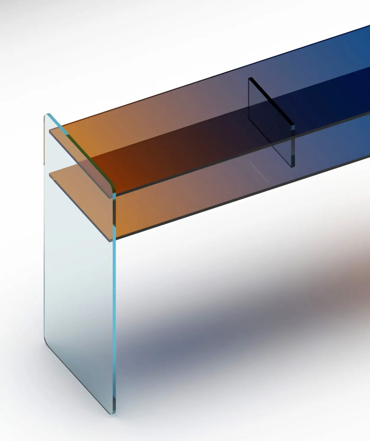 Regia — consola de vidrio laminado Pernia