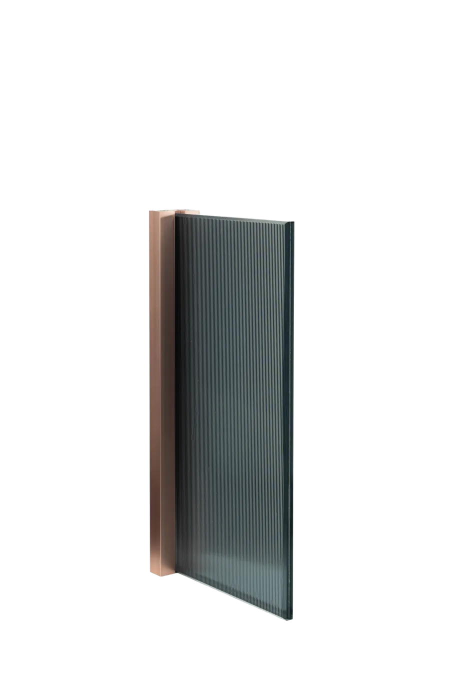 Puerta de vidrio estriado con perfil Gold Rose
